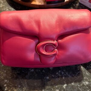 Women's Red Leather Clutch